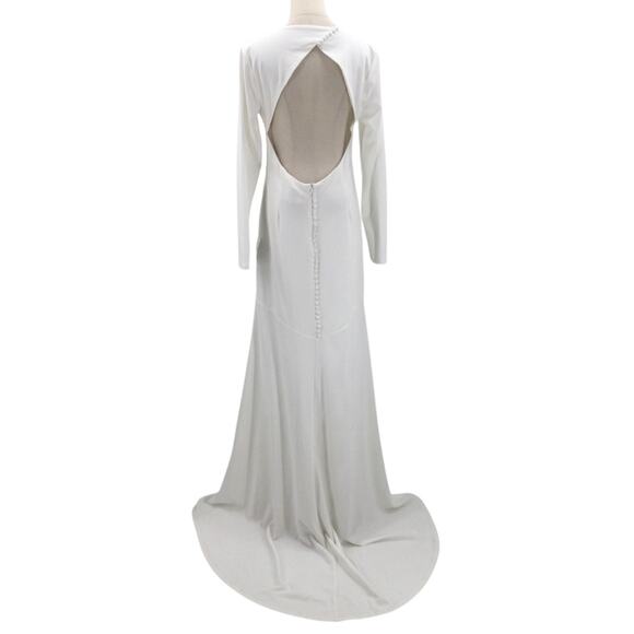 LULU'S XL Eloquent Endearment White Long Sleeve Backless Wedding Maxi Dress 0B18 - Picture 4 of 13